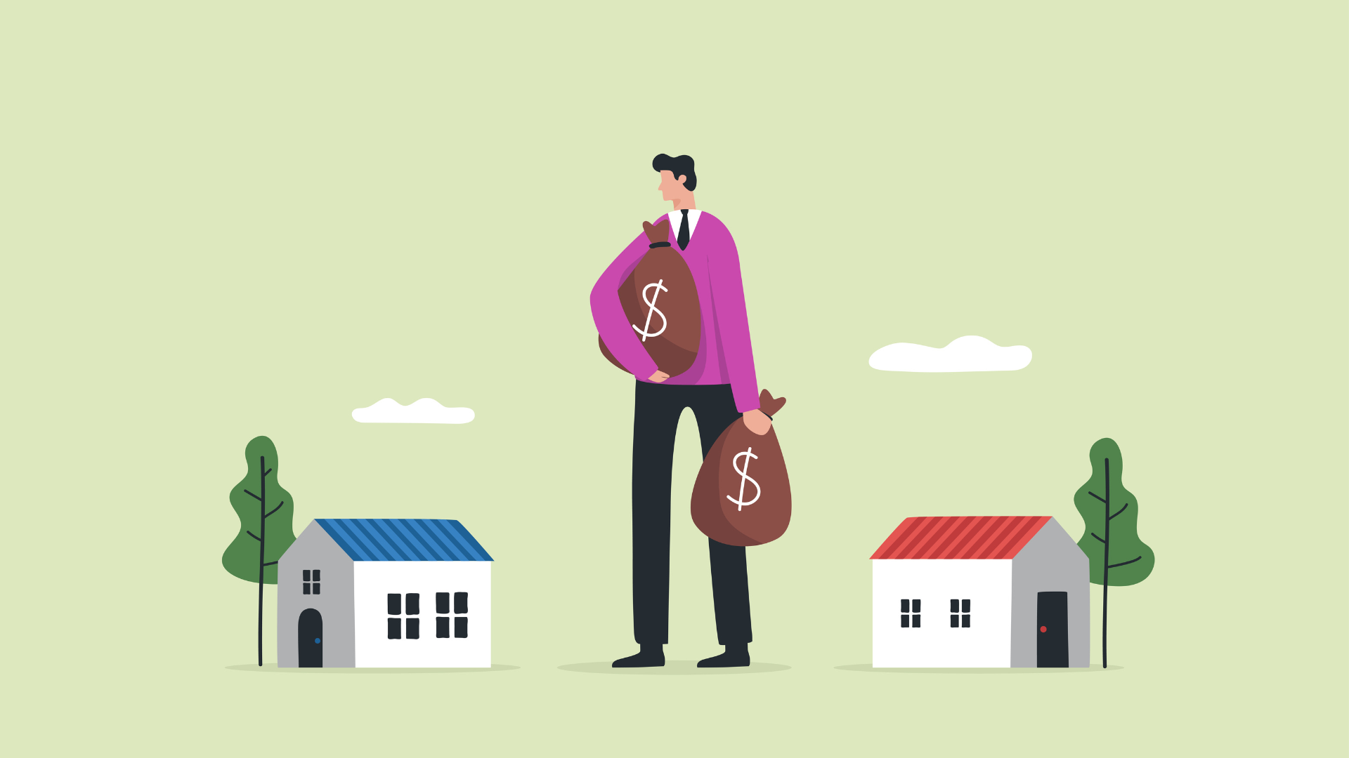 Man weighs the options between money and housing