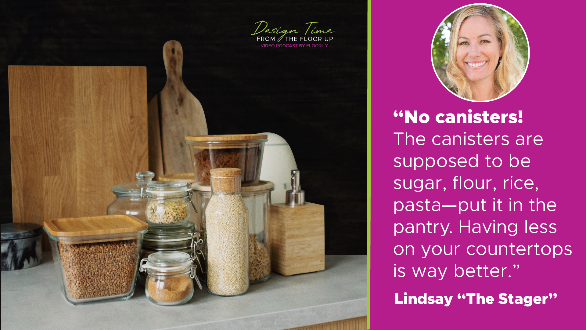 Design Time: From the Floor Up with Lindsay the Stager Kitchen Canisters