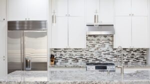 Stylish modern home kitchen backsplash with patterned tile design and easy backsplash ideas