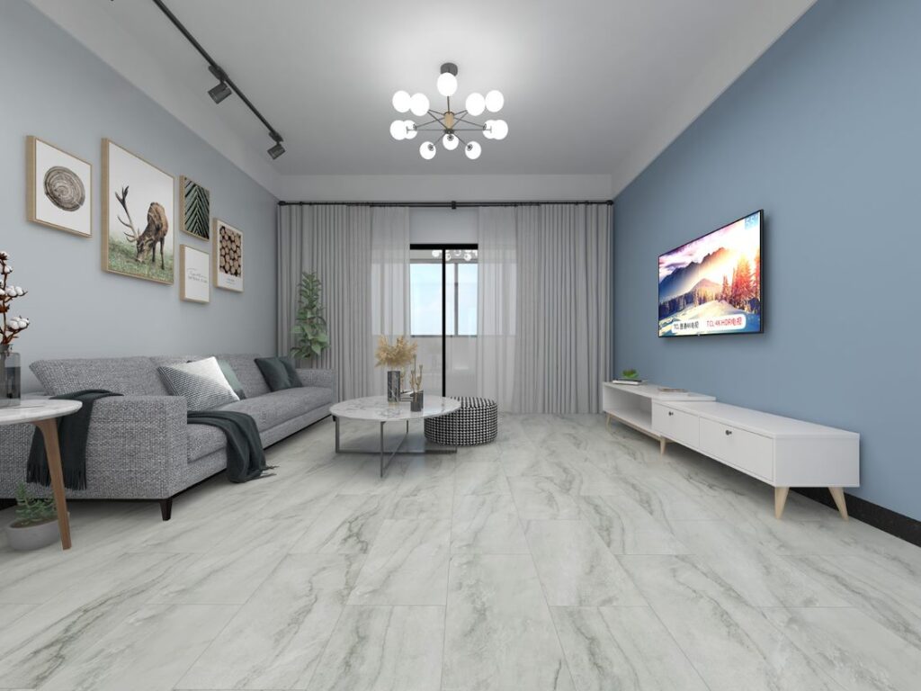 Floorily FloorsPlus Deluxe Marble Series Windy Marble Floor 12mil 20mil SPC LVT LVP White Grey Stone Flooring
