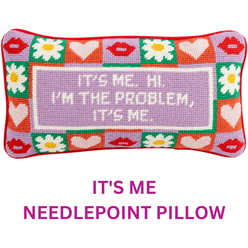Furbish Studio It's Me Taylor Swift Needlepoint Pillow