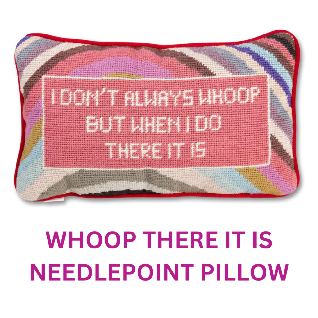 Furbish Studio Whoop There It Is Needlepoint Lumbar Pillow