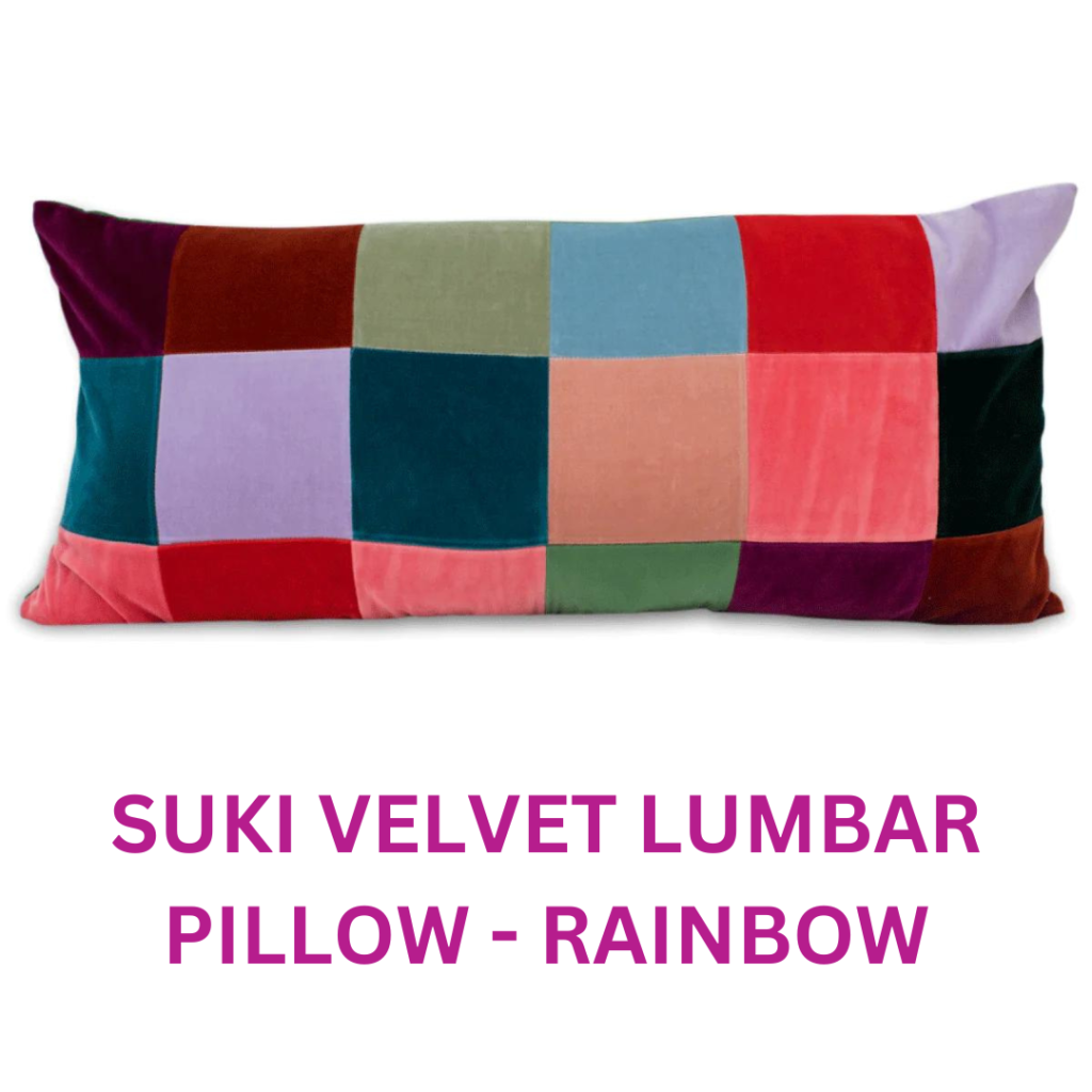 Suki Velvet Lumbar Pillow Rainbow