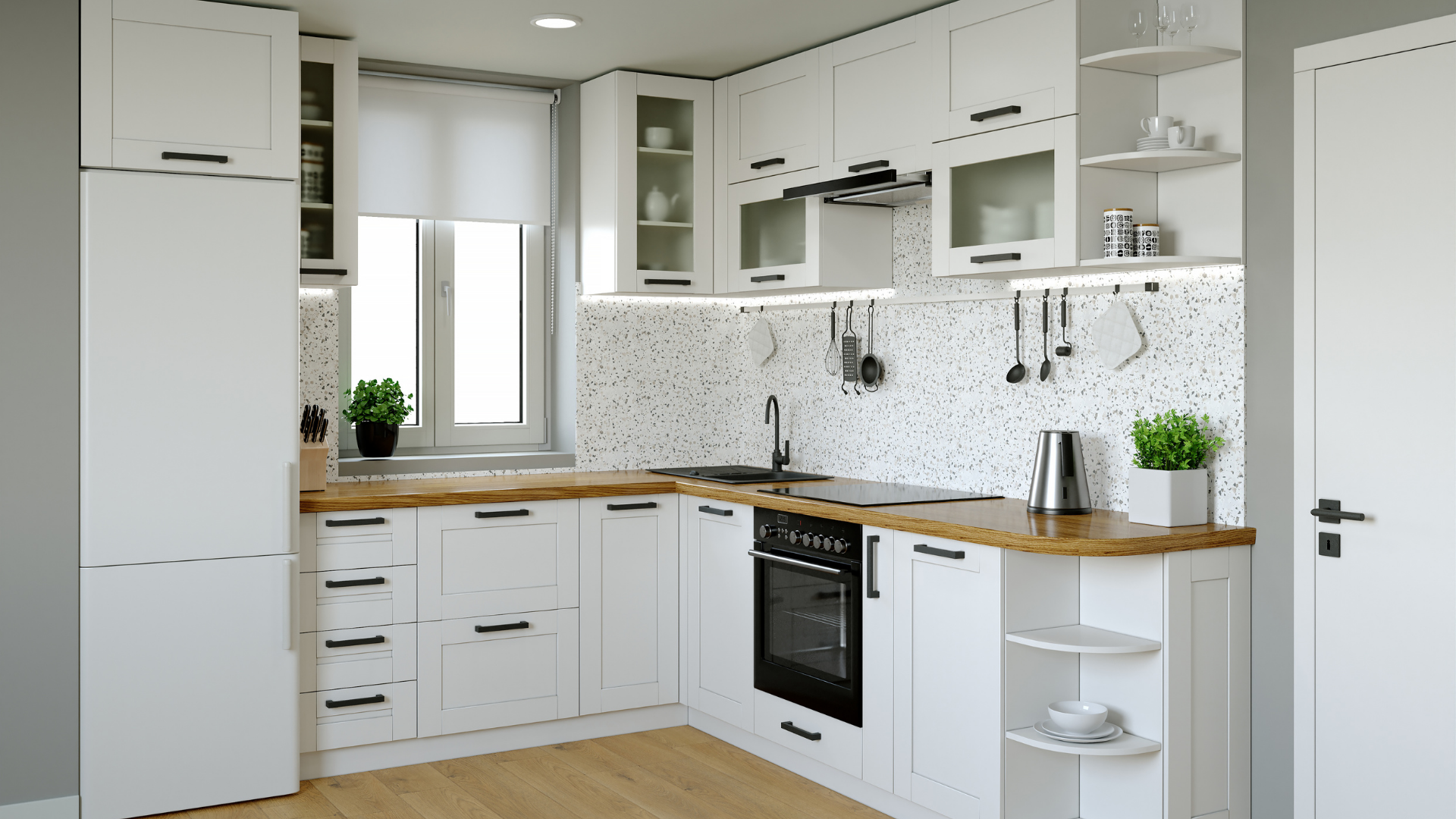 Small kitchen ideas 2023 white cabinets and vertical organization