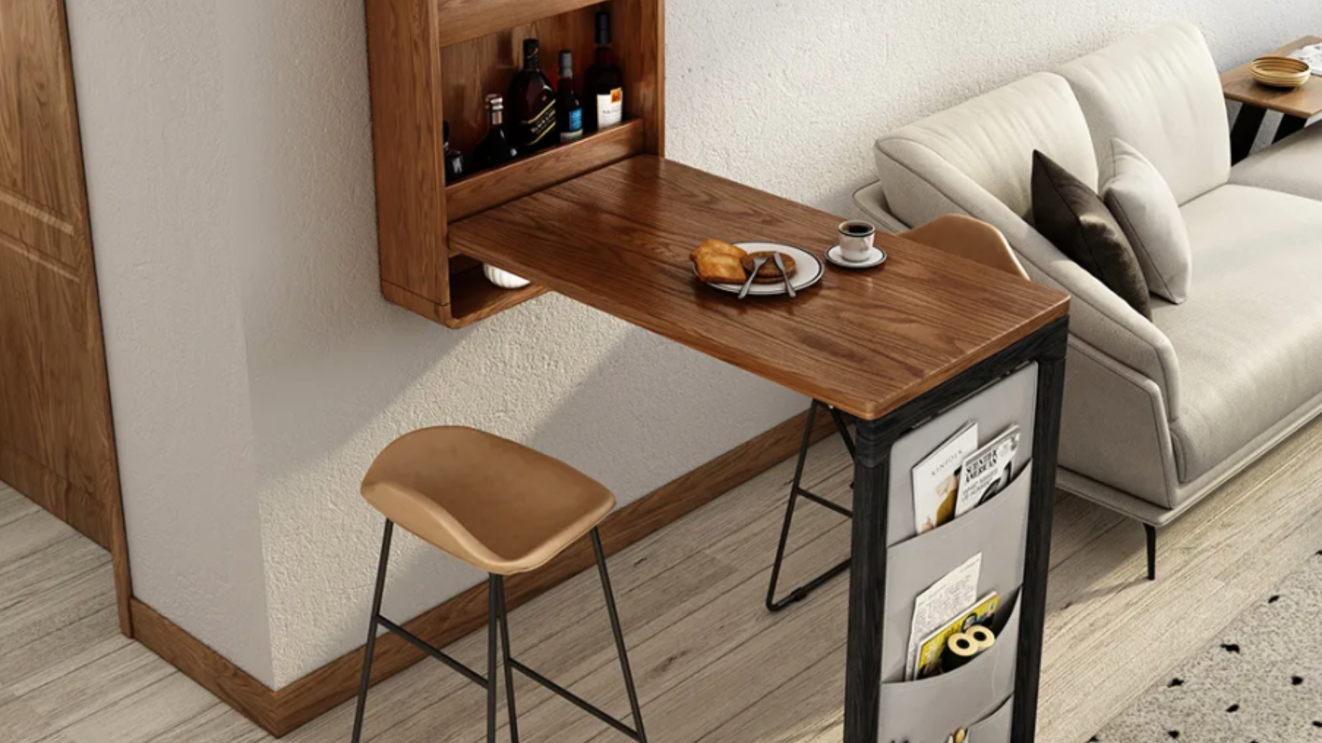 Tiny Home Multi-Functional Furniture for Small Kitchen - Foldable Wooden Table