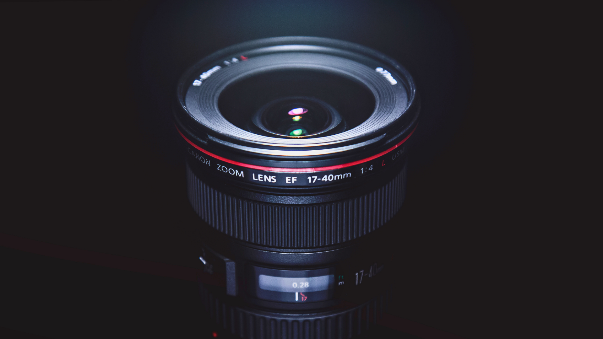 Black EF 17-40mm Wide Angle DSLR Professional Camera Lens for Real Estate Photography