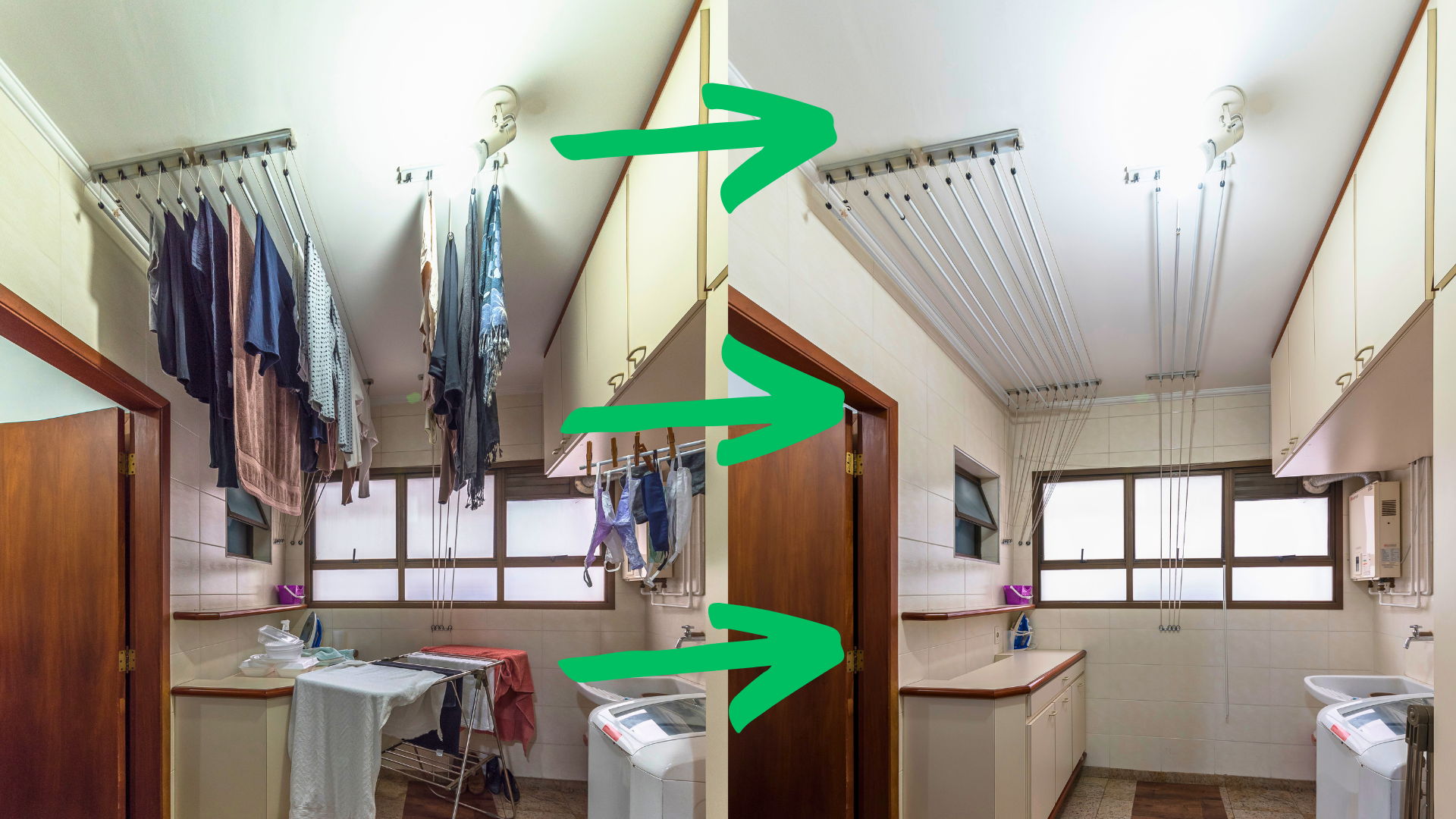 Home Organization Before and After Decluttering Laundry Room