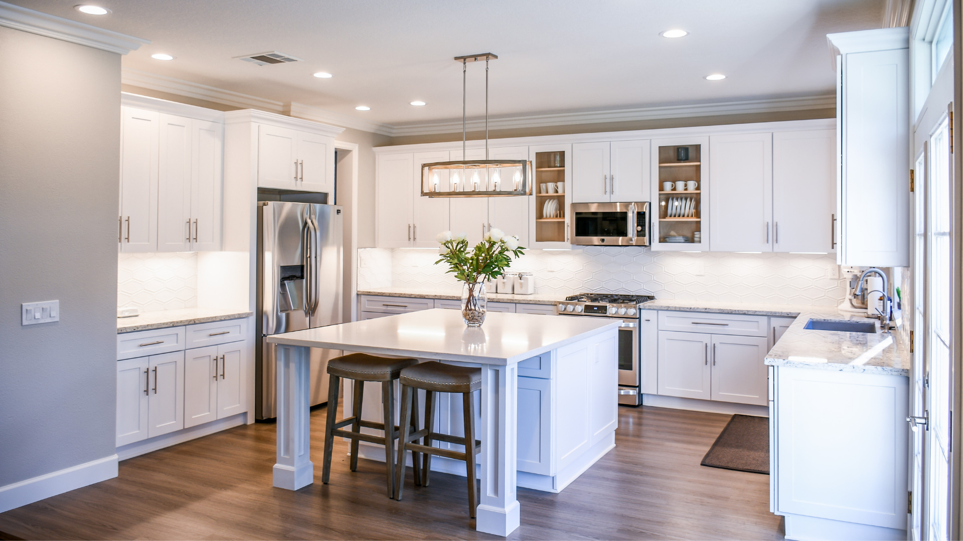 Modern white kitchen real estate MLS listing photo